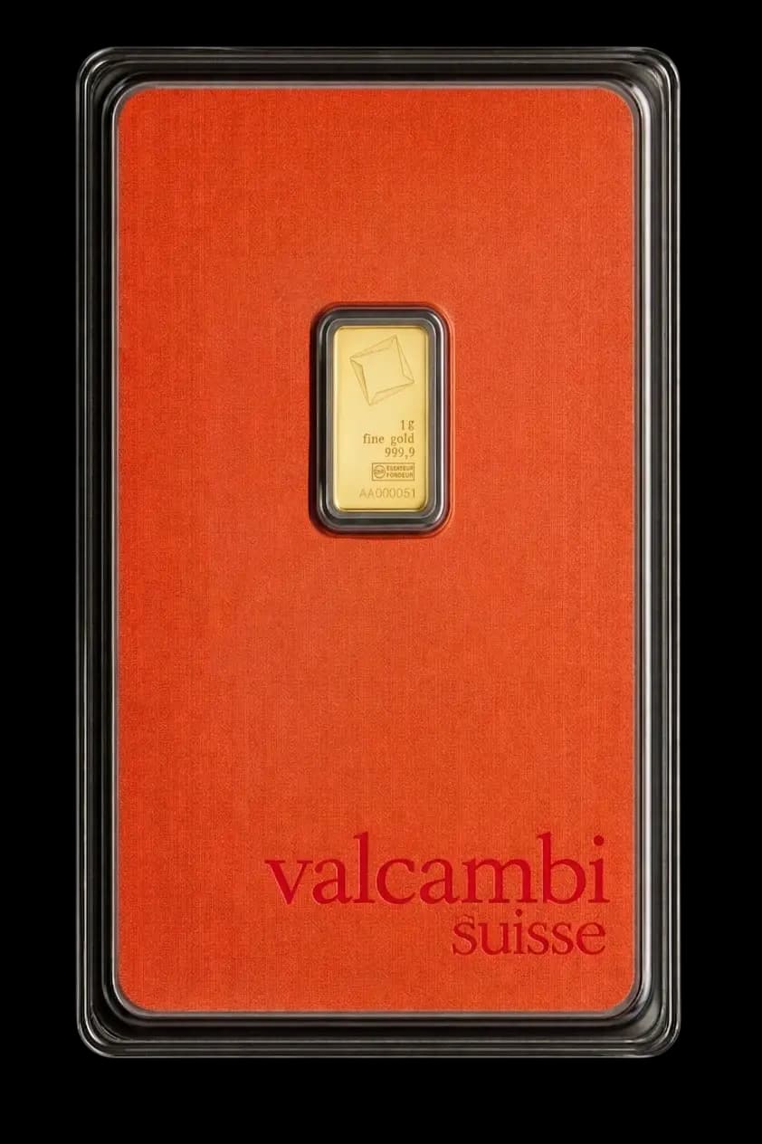 Valcambi Suisse zlatna pločica 1g