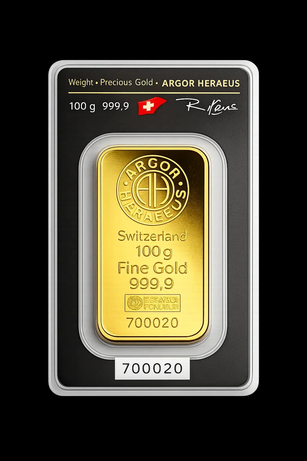 Argor-Heraeus zlatna poluga 100g